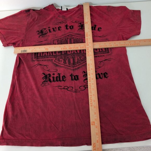 Harley Davidson Live to Ride T Shirt Mens Size Large Red Cotton Wilkesboro NC - Picture 10 of 12
